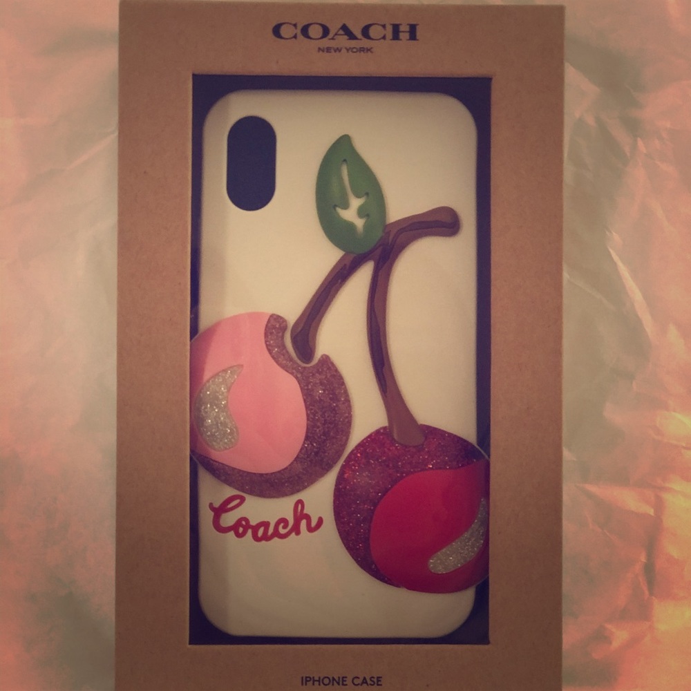 NWT Coach Oversized Cherry IPhone X/XS Case